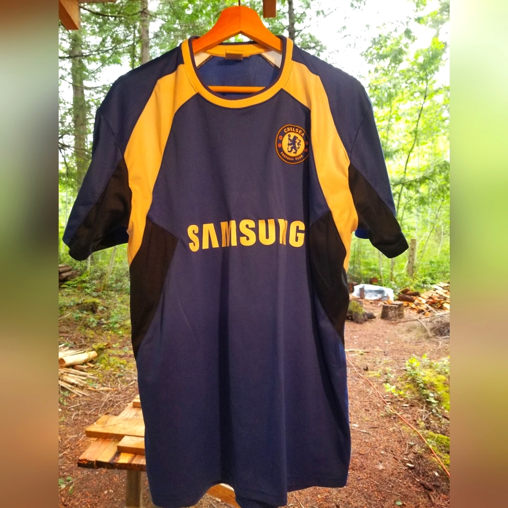 Chelsea FC Football Soccer Jersey T Shirt XL Blue Samsung Hazard #10